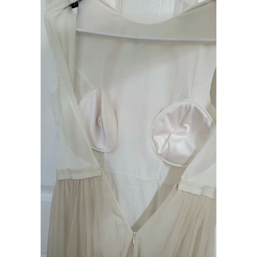 Needle & Thread Trailing Floral Maxi Dress Cream Sequin Tulle Gown US Size 4 - Picture 6 of 10